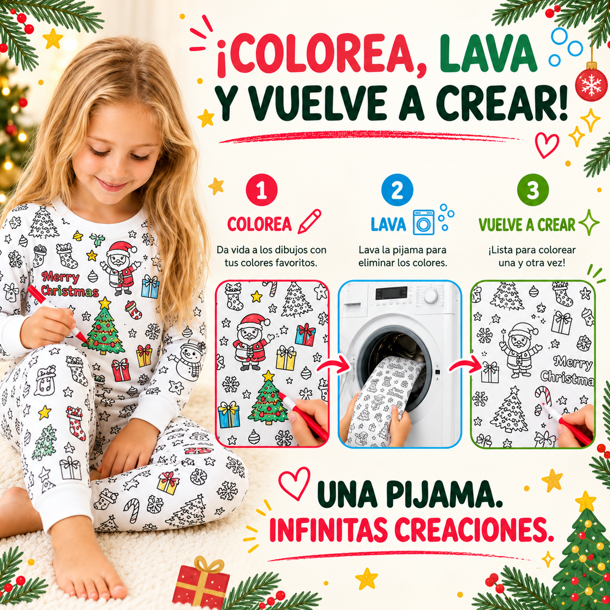Pijama Navideño para Colorear