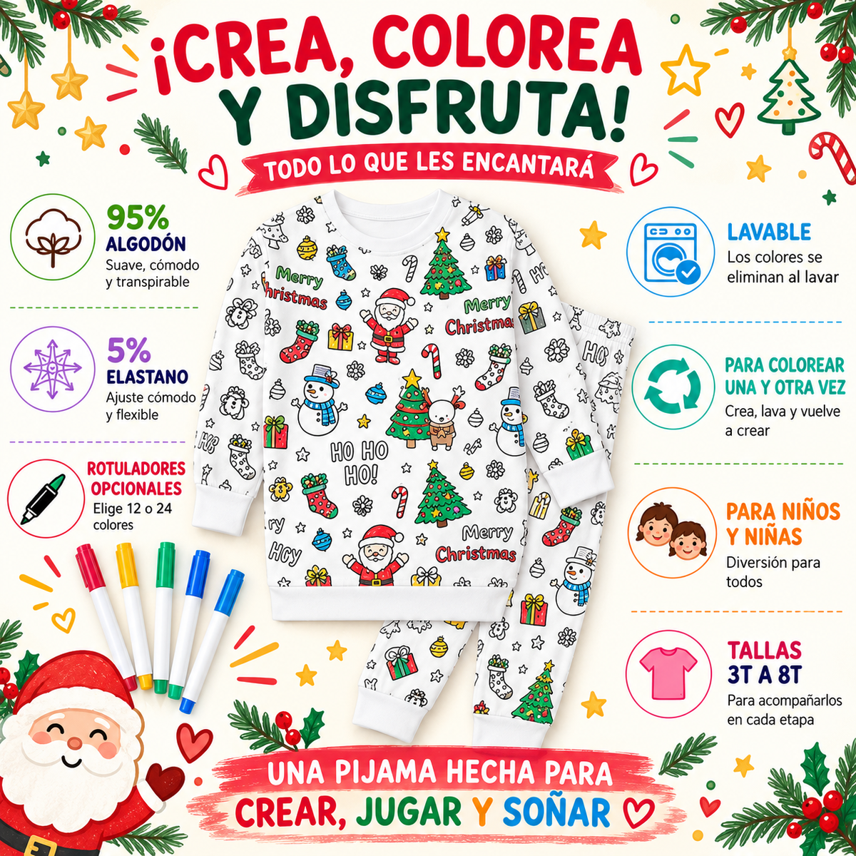 Pijama Navideño para Colorear